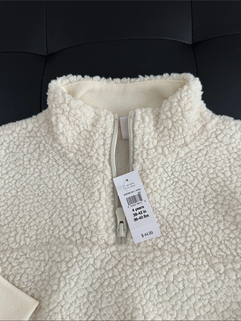 GAP Cream Sherpa Quarter-Zip Pullover Jacket
